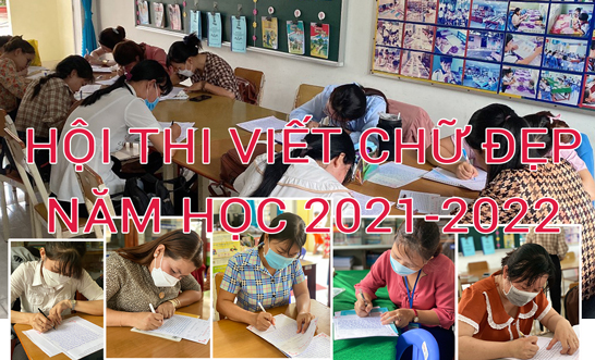 Trường Tiểu học Phước Lý tổ chức Hội thi Viết chữ đẹp cấp trường năm học 2021-2022